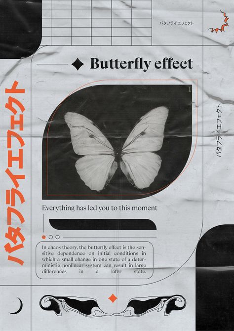 POSTER DESIGN on Behance Butterfly Effect Poster, Illustration Poster Design, Gfx Design, Y2k Posters, Butterfly Poster, Creative Poster, Butterfly Graphic, Grafic Design, Butterfly Effect