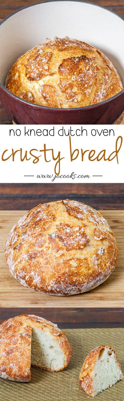 No Knead Dutch Oven Crusty Bread Dutch Oven Crusty Bread, Weight Watcher Desserts, Dutch Oven Bread, Knead Bread, Dutch Oven Cooking, Dutch Oven Recipes, No Knead Bread, No Knead, Bakery Bread