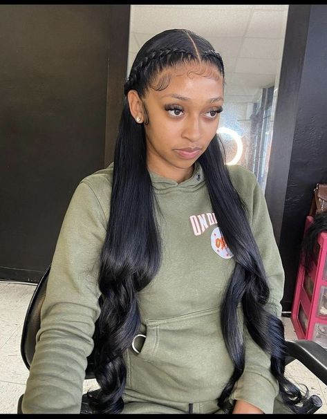 Two Braided Hairstyles, Two Braids Hairstyles, Hair Sleek, Front Lace Wigs, Hair Frontal, Sleek Ponytail Hairstyles, Frontal Wig Hairstyles, Protective Hairstyles Braids, Frontal Hairstyles