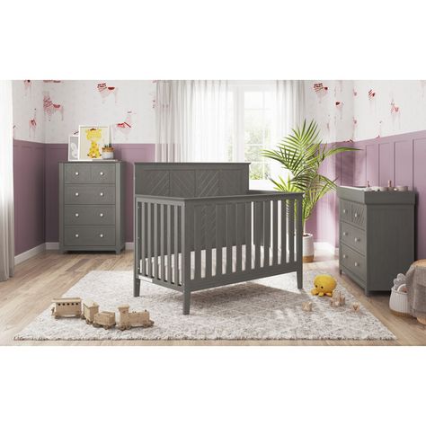 Child Craft Atwood Convertible Standard 4 Piece Nursery Furniture Set & Reviews | Wayfair Changing Table Topper, Baby Cribs Convertible, Nursery Furniture Collections, Guard Rail, Table Surface, Toddler Mattress, 3 Drawer Dresser, Adjustable Mattress, Bed Rails