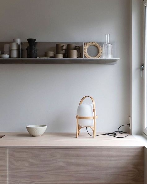 FRAMA on Instagram: “Rivet Shelf stacked with stoneware in the beautiful kitchen of @heemstudio, photographed by @annemeranda_photo for @nyttrom. #framacph…” Frama Rivet, Overhead Light, Kitchen Basics, Portable Lantern, Traditional Lanterns, Compact Living, Nordic Home, Lighting Decor, Angkor Wat