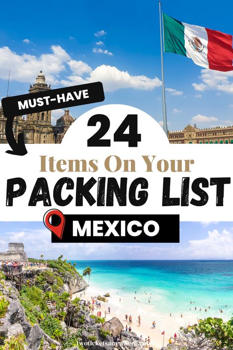 Travelling to Mexico for work? Or maybe you’re ready to hit the beautiful beaches and relax? You need this ultimate Mexico packing list! Packing List For Mexico, Mexican Vacation Packing List, 2 Week Vacation Packing List Mexico, Trip To Mexico Packing Lists, Mexico Resort Packing List, Mexico Travel Checklist, Mexico Packing List, Waterproof Dry Bag, Safe Sunscreen