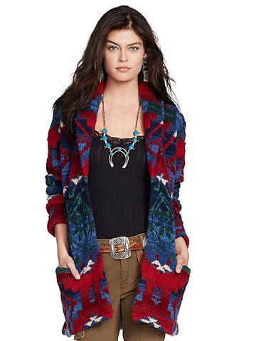 Hand-Knit Belted Cardigan - Cardigans   Sweaters - RalphLauren.com Ralph Lauren Western Style, Ralph Lauren Outfits Women, Western Blanket, Ralph Lauren Western, Blanket Coats, Southwestern Fashion, Ralph Lauren Looks, Ralph Lauren Fashion, Oufits Casual