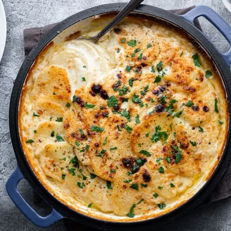 Scalloped Potatoes | Anova Precision® Oven Recipes Steam Oven Cooking Recipes, Baked Scalloped Potatoes, Steam Oven Cooking, Creamy Cheesy Potatoes, Steam Oven Recipes, Layered Potato, Combi Oven, Oven Recipe, Smart Oven