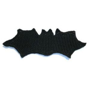 Vampire Bat Applique | AllFreeCrochet.com Bat Applique, Goth Crafts, Crochet Wrist Warmers, Crochet Bat, Steampunk Goth, Crochet Appliques, Homemade Halloween Costumes, Knitting Paterns, Halloween Crochet Patterns