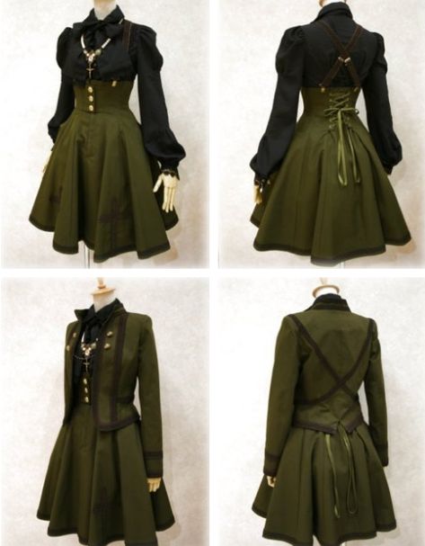 Green Battle Outfit, Midevel Clothing, Battle Skirt, Battle Outfits, Gaun Abad Pertengahan, Battle Dress, Fest Outfits, Old Fashion Dresses, Fantasy Dress