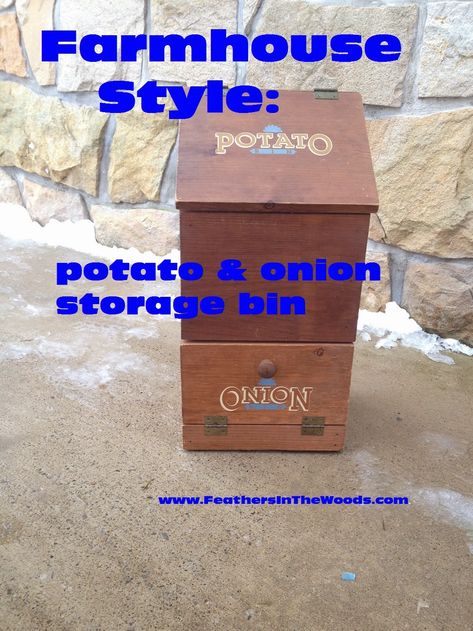 Potato Bin Diy, Potato Onion Storage, Potato And Onion Storage, Potato Onion Bin, Potato And Onion Bin, Vegetable Storage Bin, Potato Box, Potato Bin, Onion Storage