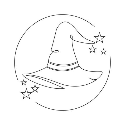 Premium Vector | Witch witch hat logo icon design Simple Witch Hat Tattoo, Witchy Vector, Witches Hat Tattoo, Witch Hat Tattoo, Hat Tattoo, Logo Icon Design, Technology Icon, Witch Art, Logo Icon