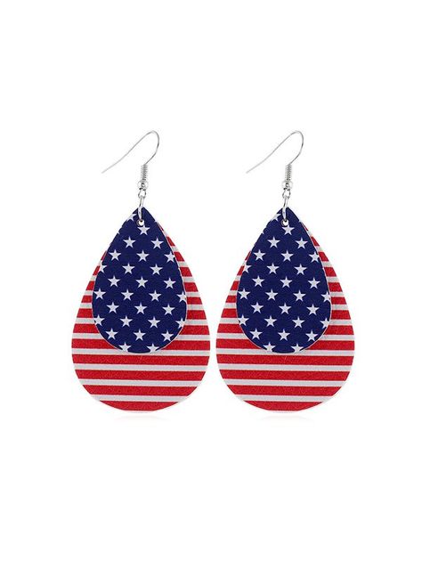 Water Drop Flag Pattern Earrings #Ad , #SPONSORED, #Drop, #Water, #Flag, #Earrings, #Pattern Patriotic Accessories, Flag Earrings, Patriotic Earrings, Flag Pattern, American Flag Print, Blue Accessories, Seashell Jewelry, Earrings Women, Earring Patterns