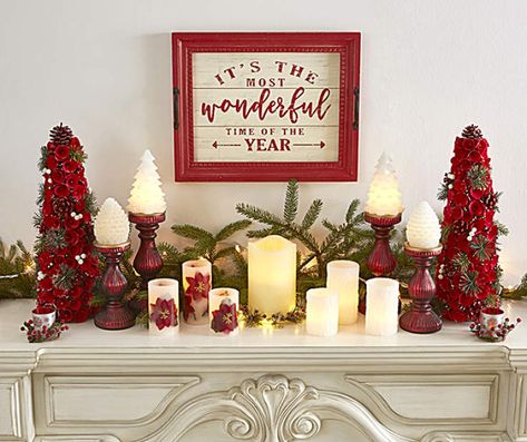 Poinsettia Christmas Mantel Décor at Big Lots. Tray Wall Decor, Cozy Christmas Decor, Christmas Mantel, Christmas Mantel Decorations, Christmas Living Rooms, Christmas Room, Christmas Mantels, Old Fashioned Christmas, Throw Pillows Christmas