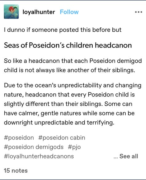 Children Of Poseidon Headcanon, Child Of Poseidon Headcanons, Cabin 3 Headcanons, Poseidon Cabin Headcanons, Camp Half Blood Headcanons, Children Of Poseidon, Poseidon Cabin, Poseidon Aesthetic, Chb Cabins