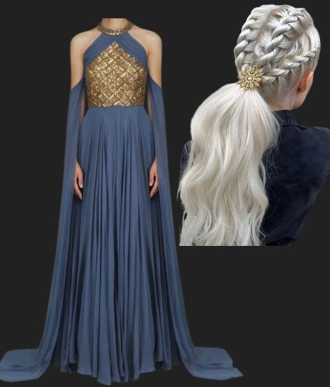 Game Of Thrones Gowns Inspiration, Daenerys Outfits Inspiration, Game Of Thrones Outfit Ideas, Targaryen Style Dress, Essos Dress, Targaryen Dress Design, Game Of Thrones Dress Gowns, Targaryen Inspired Dress, Targaryen Outfit Dresses