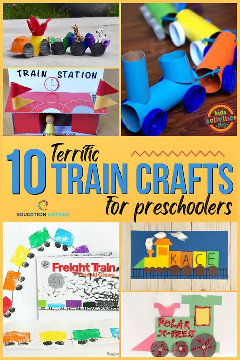 These educational train crafts will keep preschoolers entertained and engaged from cardboard roll trains to decorated cookies. Each activity includes step-by-step instructions and is perfect for developing fine motor skills and exploring creativity. Train Craft Kindergarten, Reggio Train Activities, Trains Activities For Preschool, Train Art Preschool, Preschool Train Craft, Preschool Train Activities, Train Crafts For Toddlers, Train Activities For Toddlers, Train Crafts For Kids