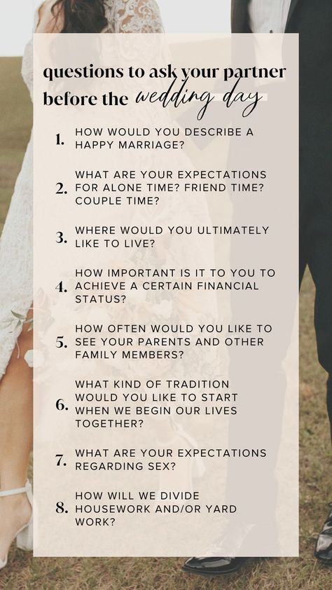 While you can take steps to better your relationship on your own, sometimes you need a little help. BetterHelp counselors are skilled at helping you understand yourself and helping you develop the tools you need to have a healthy and successful marriage before your wedding day. Conversations To Have Before Marriage, Things To Talk About Before Marriage, Things To Discuss Before Marriage, Premarital Questions, Questions To Ask Before Marriage, Relationship Advice Questions, Help Each Other Grow, Go To Therapy, Understand Yourself