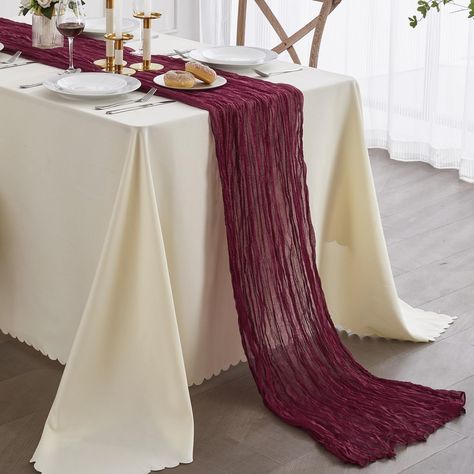 PRICES MAY VARY. 35*160inch Reusable Table Runner, No Color Loss & Shrinkage. PERFECT DECORATION - Our boho table runner made of 100% High quality gauze,the fabric is very soft,exquisite sewing and not easy to loose thread. The gauze table runner has Beautiful folds,rustic and beautiful,drapes gracefully across your table and let it flow loosely on the floor. Give your guests a great dining experience! SUITABLE SIZE - The cheesecloth table runner size is 35 x 160 Inch,light weight and easy to st Table Decor Birthday Party, Candlelight Dinner Table, Table Decor Birthday, Gauze Table Runner, Cheesecloth Table Runner, Birthday Party Table Decorations, Romantic Candle Light Dinner, Bohemian Table, Boho Table Runner