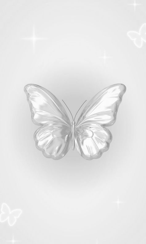 White Butterfly Aesthetic Wallpaper, Aesthetic White Collage, Butterfly Wallpaper White, Silver Butterfly Wallpaper, White Butterfly Wallpaper, Pink Wallpaper Ipad, Pearl Background, White Background Wallpaper, Butterfly White