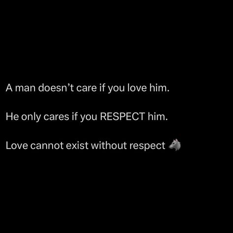 A man thrives on respect far more than love alone. While love may bring comfort, it’s RESPECT that fuels a man’s sense of purpose and worth. Without respect, love is hollow. It’s just a word without weight behind it. When a man is respected, he knows his efforts, values and sacrifices are recognised. Respect is earned, and when it’s given, it affirms a man’s actions and his identity. Without respect, love loses its power. Because true love for a man is grounded in admiration for h... Respect Is Earned, Sense Of Purpose, More Than Love, A Word, True Love, Personal Development, Love Him, A Man, Sense