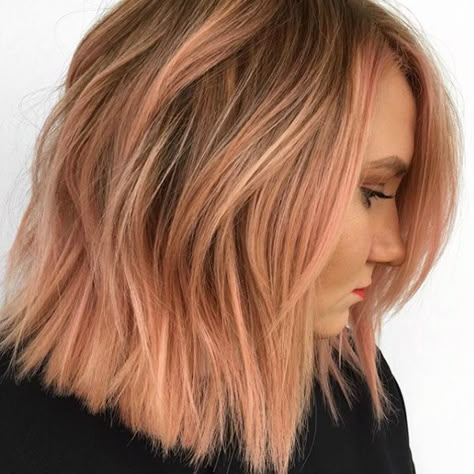 Brown To Peach Balayage, Peach Balayage Brunette, Apricot Balayage, Coral Balayage, Peach Brown Hair, Coral Highlights, Support Aesthetic, Balayage Medium, Blorange Hair