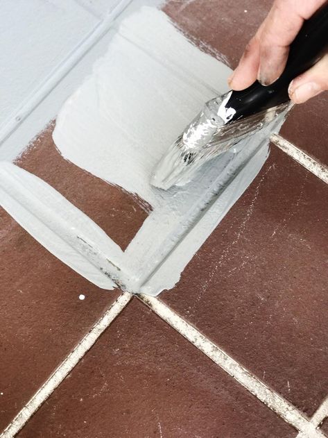 Painted Brick Pavers Patio, Painted Brick Porch Floor, Painted Brick Tile Floor, Painted Brick Stairs Front Porches, Paint Brick Pavers, Painting Brick Patio, Painted Brick Steps Front Porches, Painting Outdoor Tile Front Porches, Painted Porch Tiles