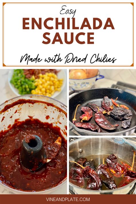 Homemade Enchilada Sauce with Dried Chilies (1) How To Make Homemade Enchilada Sauce, Traditional Enchilada Sauce, Enchilada Sauce With Dried Chiles, Canning Enchilada Sauce, Enchilada Sauce Homemade, Homemade Mexican Food, Mexican Sauce Recipes, Homemade Enchilada Sauce Recipe, How To Make Enchiladas