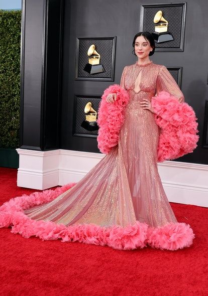 Grammys Fashion, 2022 Grammys, Grammy 2022, Grammys 2022, Galliano Dress, Grammy Red Carpet, Gaultier Dress, Grammys Red Carpet, Roberto Cavalli Dress