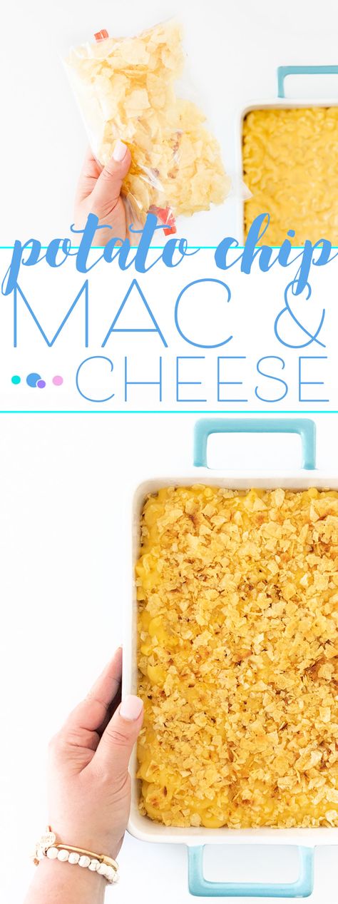 Easy Mac and Cheese with a Potato Chip Crust made with Lay's Potato Chips from #Publix. #ad #ThinkEasyDinners #BestMealsHappenAtHome Lays Recipe, Recipes Using Hamburger, Potato Chip Recipes, Mac And Cheese Casserole, Baked Mac And Cheese Recipe, Lays Chips, Lays Potato Chips, Easy Mac And Cheese, Mac Cheese Recipes