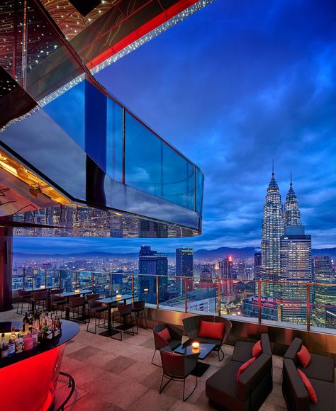 THE ROOFTOP GUIDE | The spectacular rooftop at @eqkualalumpur in Kuala Lumpur. #kualalumpur #klbars #kualalumpurview #rooftop #skybar | Instagram Mansion Rooms, Eastern Countries, Sky Bar, Futuristic City, Purple Wallpaper, Asia Travel, Kuala Lumpur, Times Square, Singapore