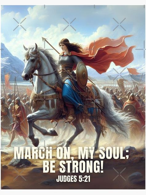 "Deborah Bible Warrior March on My Soul Be Strong Judges 5:21" Art Board Print for Sale by Neeshki Bible Warrior, Deborah From The Bible, Deborah Bible, Deborah In The Bible, Strong Motivational Quotes, Daily Word, Words Of Life, Bible Art Journaling, Redbubble Designs