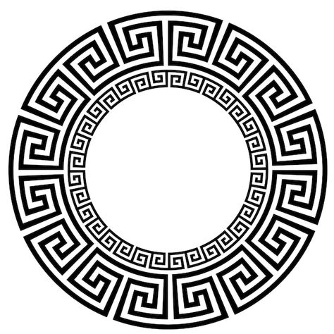 Download this Premium Vector about Ancient greek key black frame pattern round antique border from greece, and discover more than 15 Million Professional Graphic Resources on Freepik Ancient Greek Tattoo, Greek Symbol Tattoo, Ancient Greek Symbols, Greek God Tattoo, Unique Tattoos For Men, Aztec Tattoo Designs, Framed Tattoo, Greek Symbol, Frame Pattern