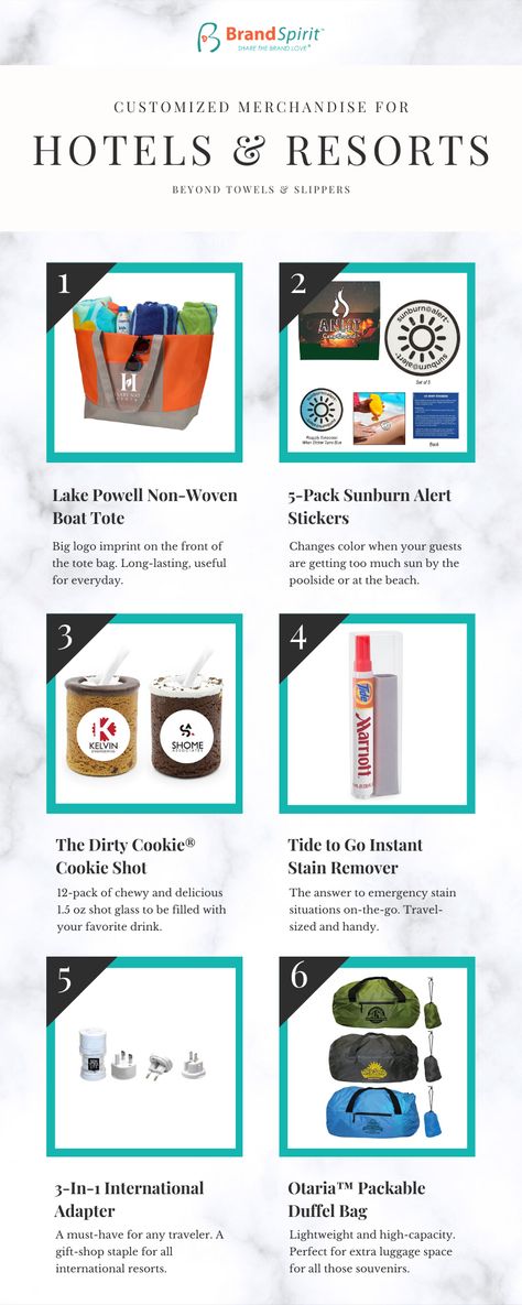 Here are 6 ideas for resort and hotel merchandise to gift guests. You can also stock up your resort gift shop with these trendy and fun brandable products. Resort Gift Shop, Hotel Merchandise Ideas, Hotel Merchandise, Hotel Gift Shop, Hotel Ads, Boat Tote, Branded Merchandise, Business Savvy, Lake Powell