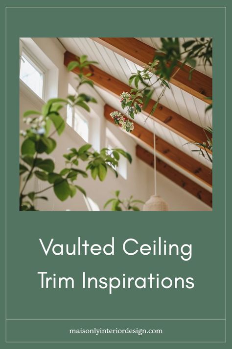 Transform your home with stunning vaulted ceiling trim ideas that add a touch of elegance and appeal to your high ceilings. Explore various finishes, styles, and colors that complement your interiors beautifully. Discover how crown molding and architectural details can create a stunning focal point. Highlight the uniqueness of your space while achieving a sophisticated look that everyone will admire. Learn the newest design trends to enhance your vaulted areas and incorporate clever ways to maximize light to create an inviting atmosphere. Millwork Wall Vaulted Ceiling, Farmhouse Trim Ceiling, Wood Beams On Angled Ceiling, Tongue And Groove Ceiling Vaulted, Beam On Vaulted Ceiling, Types Of Vaulted Ceilings, Vaulted Ceiling Molding, Asymmetrical Vaulted Ceiling, Tongue And Groove Cathedral Ceiling