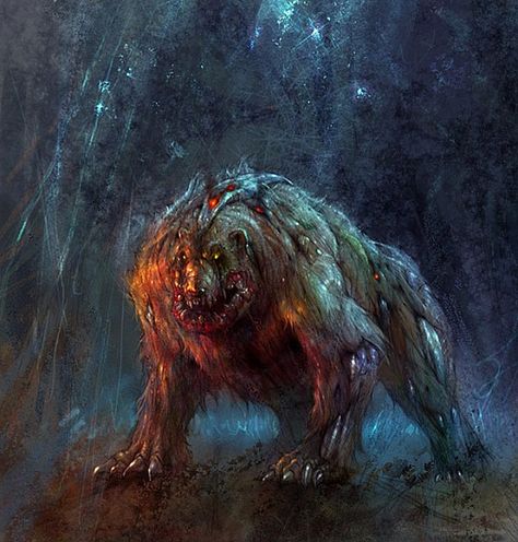 Conceptual Artwork, Zombie Monster, Monster Concept Art, Fantasy Monster, Modern Fantasy, Dragon Drawing, Bear Art, Fantasy Illustration, Realistic Drawings