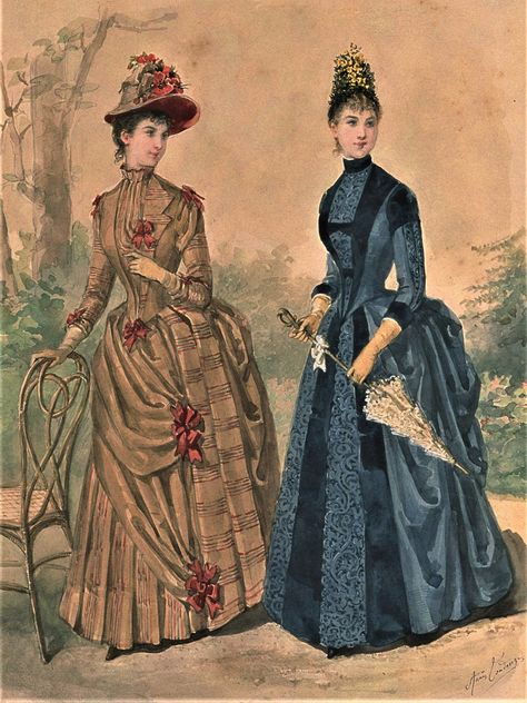 Fashion Plate - La Mode Illustree - 1888 Victorian Reference, 1888 Fashion, Late 19th Century Fashion, Ghost Walk, 1870s Fashion, Victorian Era Fashion, 1880s Fashion, Decades Of Fashion, 1890s Fashion