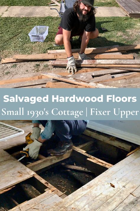 man salvaging old hardwood floors Salvaged Wood Projects, Tounge And Groove, Wood Pile, Salvaged Wood, Oak Floors, Old Wood, Fixer Upper, Do Something, Barn Wood