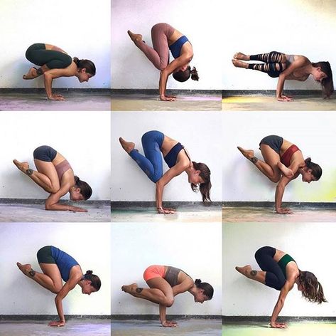 #Inspiring Crow Pose progression via Adell Bridges & Alo Yoga. Whats your favorite crow pose variation? Crow Pose Yoga, Yoga Inversions, Crow Pose, Yoga For Balance, Yoga Kurse, Pose Yoga, Types Of Yoga, Restorative Yoga, Yoga Postures