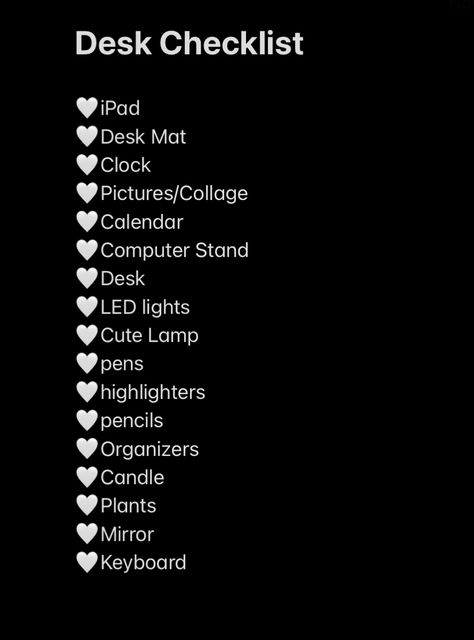 Charging Point Ideas, Desk Organization Essentials, Black Desk Decor Ideas Bedrooms, How To Organize Your Desk At School, Things To Have On Your Desk, Cute Ways To Decorate Your Desk, What To Have On Your Desk, Study Desk Must Haves, Apps I Need On My Ipad