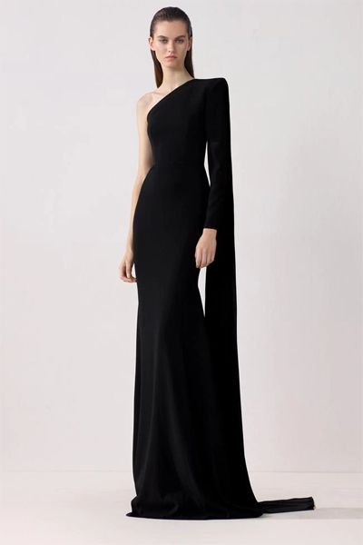 Bouchra Jarrar, Looks Country, Alex Perry, فستان سهرة, Black Gown, Gala Dresses, Gowns Of Elegance, Gowns With Sleeves, Red Carpet Fashion