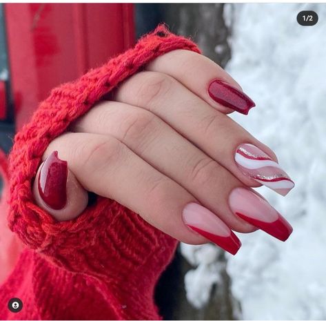 Cool Winter Nails, December Nails, Winter Nails Acrylic, Nails 2022, Christmas Gel Nails, Christmas Nails Easy, Cool Winter, Christmas Nails Acrylic, Nail Swag