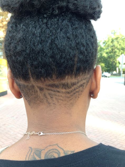 Undercut natural hair  Curly Sisterlocks With Undercut, Undercut Afro Natural Hair, Undercuts On Black Women, Curly Undercut Women Long, Black Female Undercut Designs, Lotus Flower Undercut, Undercut Natural Hair, Undercut Curly Hair, Undercut Hair Designs