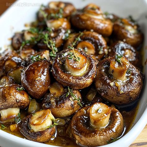 Delicious roasted mushrooms tossed in nutty browned butter with garlic and thyme. A simple yet flavorful side dish or appetizer. Mushrooms As A Side Dish, Mushroom Side Dish Recipes, Mushroom Side Dish, Mushroom Side Dishes, Mushrooms Recipes, Mushroom Varieties, Brown Butter Sauce, Potato Patties, Mushroom Dish