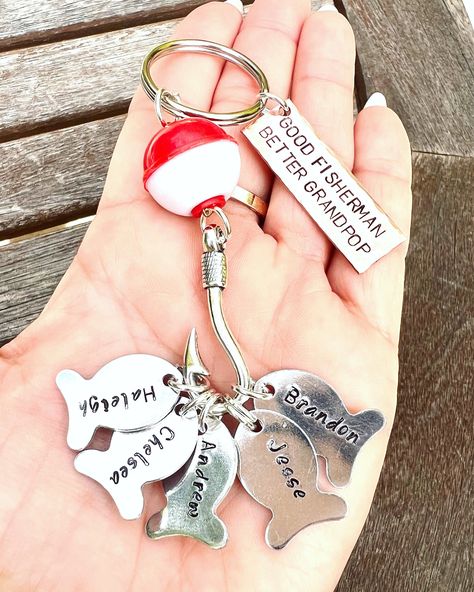 Excited to share this item from my #etsy shop: Good Fisherman Better Grandpop, Gifts For Him, Boyfriend Gifts, Good Fisherman Better Dad,Hooked On Dad,Fishing Keychain Fishing Keychain, Dad Christmas Gifts, Hand Stamped Metal, Christmas Gift For Dad, Diy Resin Crafts, Free Gift Wrapping, Tiffany Heart, Resin Diy, Metal Stamping