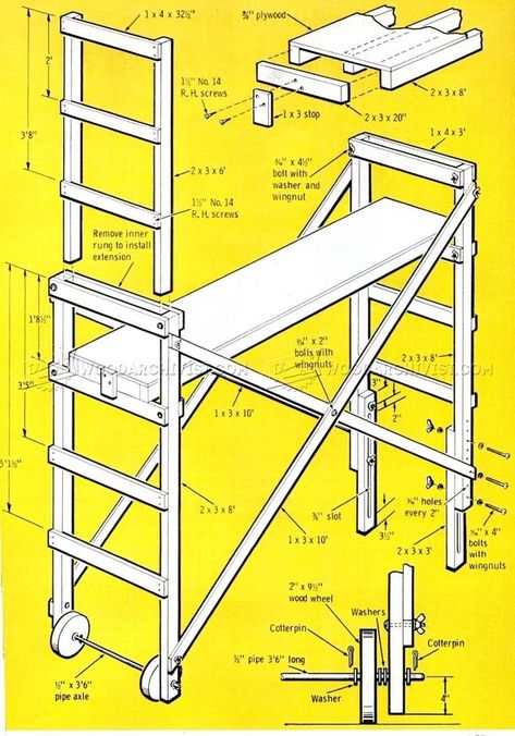 Diy Scaffolding, Wooden Scaffolding, Scaffolding Design, Scaffolding Wood, Rustic Woodworking, Handyman Projects, Handy Man, Wood Shop Projects, Shop Equipment