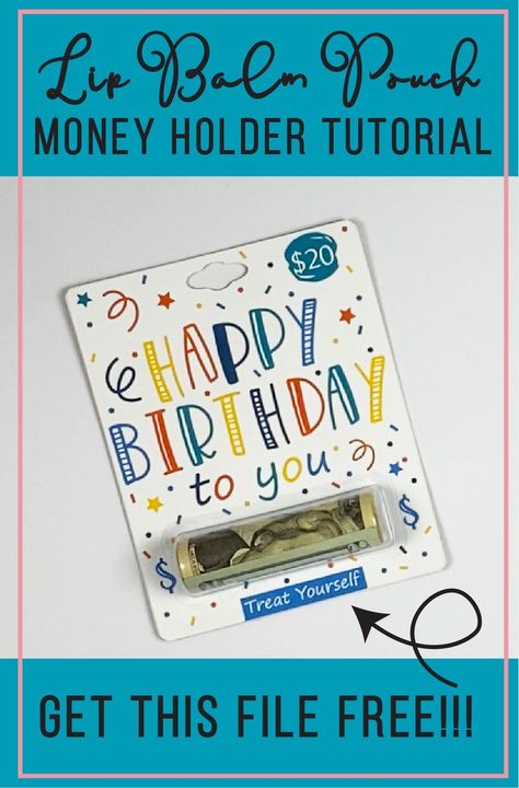 Are you looking for fun new ways to give money? The new tutorial walking you through how to make a lip balm pouch money holder card is up! It comes complete with the free files you need to follow along and make an amazing lip balm pouch money holder card. Lip Balm Money Card, Lip Balm Pouches, Birthday Card Money Holder, Birthday Gift Card Holder Diy Cute Ideas, Diy Money Holder Cards, Chapstick Money Holder Card, Diy Money Cards Holder, Money Card Holder Diy, Cricut Money Holder Card