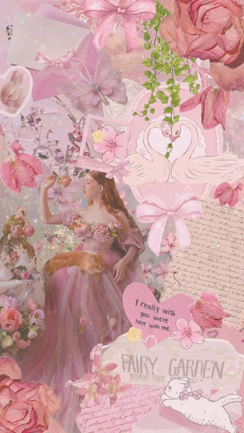 #rococo #aesthetic #coquette #pink #pastel #fairy #princess #cottagecore #pinkaesthetic #collage #scrapbook Fairy Aesthetic Pink, Fairy Aesthetic Wallpaper, Princess Cottagecore, Cottagecore Aesthetic Wallpaper, Rococo Aesthetic, Cottagecore Pink, Pretty Flowers Pictures, Pastel Fairy, Cottagecore Wallpaper