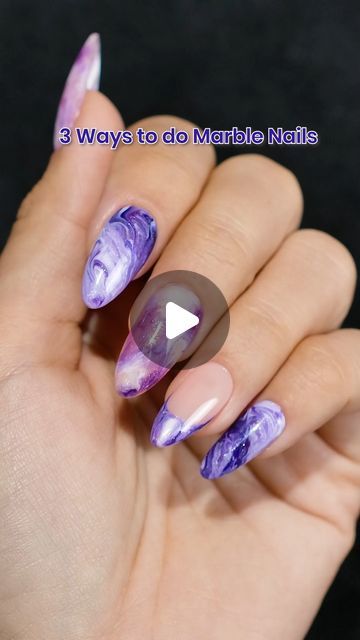 Marble Nails Diy, Marble Nail Polish, Marble Nails Tutorial, Gel Nail Tutorial, Beetles Gel Polish, French Tip Gel Nails, Quick Nail Art, Gel Nails French, Vday Nails