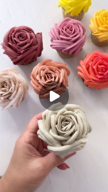 Maria Racovalis | Cupcake Bouquets on Instagram: "There’s something so magical about piping buttercream roses—each petal brings beauty to life you can taste.

“Flowers you can eat
~ Bouquet Cakes 💐”™️

#BouquetCakes #LearnWithMaria #ButtercreamFlowers" Cake Flower Bouquet, Piping Buttercream, Cupcake Bouquets, Piping Flowers, Buttercream Roses, Cake Flower, Cupcake Bouquet, Buttercream Flowers, Cupcake Cake