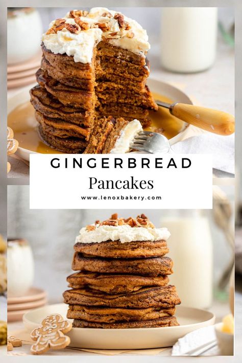 Healthy Holiday Breakfast, Gingerbread Pancakes Recipe, Fluffy Gluten Free Pancakes, Paleo Gingerbread, Gingerbread Pancakes, Clean Foods, Gluten Free Gingerbread, Gluten Free Pancakes, Vegan Pancakes