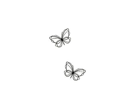 Subtle Tattoos Butterfly, Tiny Tattoos Butterfly Simple, Two Butterfly Tattoo Stencil Simple, Everything Will Be Ok Tattoo, Two Little Butterflies Tattoo, Cute Dainty Butterfly Tattoo, Minimalist Buterfluffy Tattoo, Tattoo Writing Fonts, Side Hip Tattoos