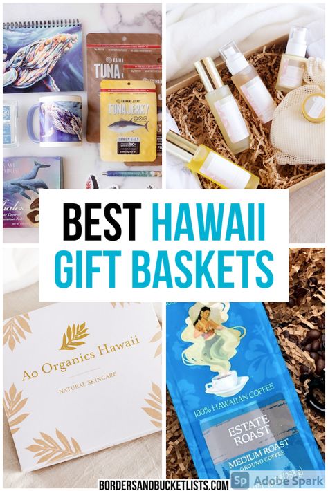 14 Best Hawaii Gift Baskets for You to Give - Borders & Bucket Lists Hawaii gifts, Hawaii gift baskets, gifts from Hawaii, best gifts from Hawaii, best Hawaii gifts, Hawaii gift ideas, Hawaii gift basket ideas, Hawaii theme gift basket, Hawaii travel gift basket, Hawaii trip gift basket, beach gift basket, beach gift basket ideas, best gift baskets, best gift baskets for women, best gift baskets for men, spa gift basket, spa gift basket ideas, spa gifts, spa gift sets, Hawaii gift sets #Hawaii Hawaii Themed Gift Basket, Hawaiian Themed Gift Basket, Hawaii Gift Basket, Hawaiian Gift Basket Ideas, Spa Gift Basket Ideas, Hawaii Gifts, Beach Gift Basket, Travel Gift Basket, Hawaii Tips