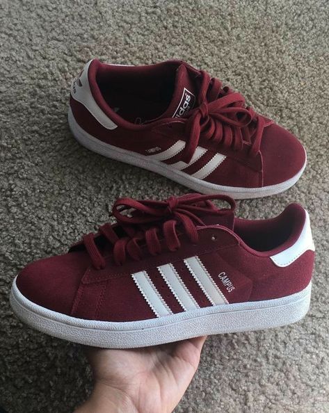 Shoes For Girls, Adidas Campus, Wine Color, Red Adidas, Trendy Sneakers, Adidas Samba Sneakers, Sneakers Men Fashion, Adidas Gazelle, Burgundy Red